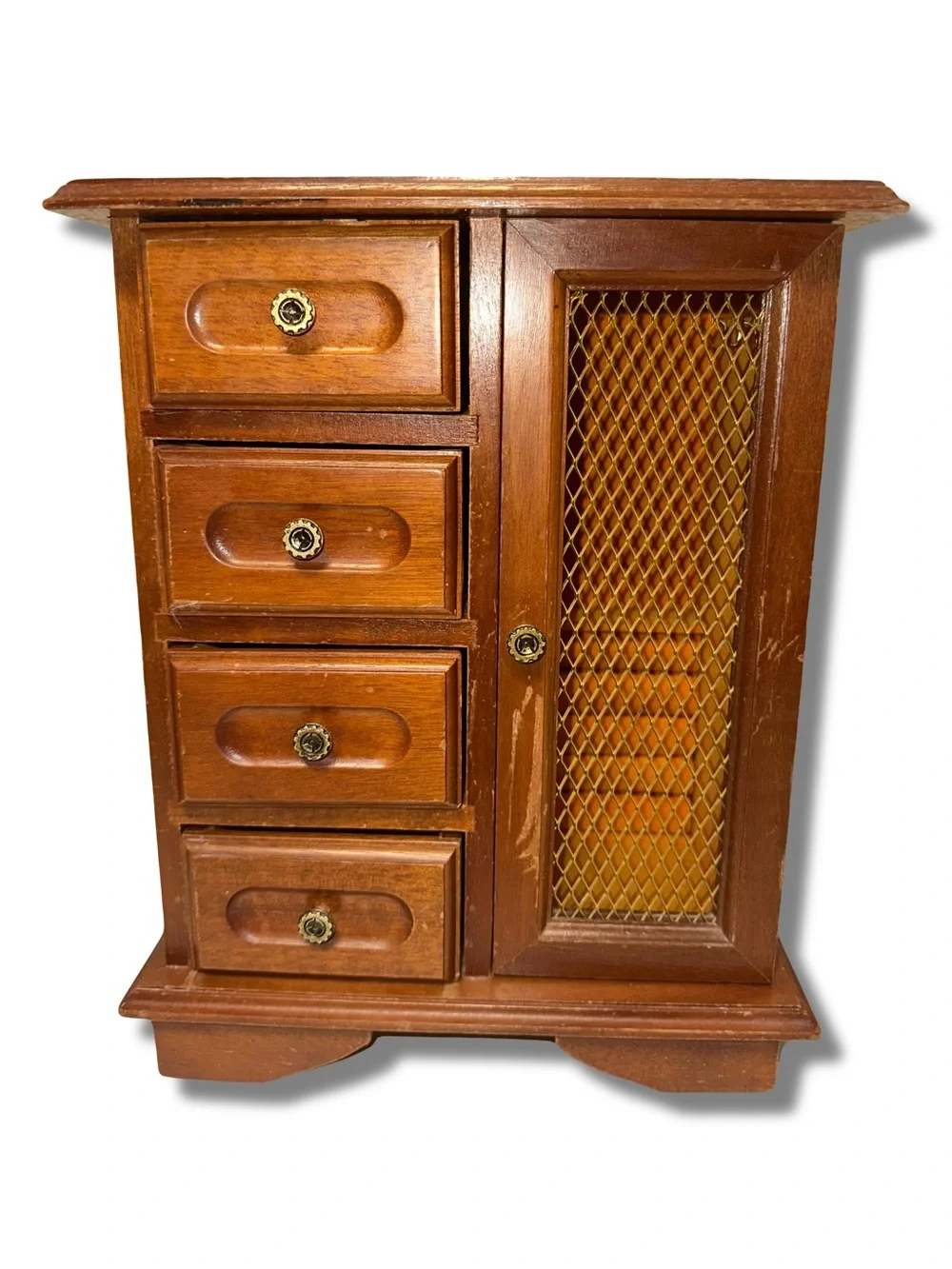 Vtg Wooden Jewelry Box